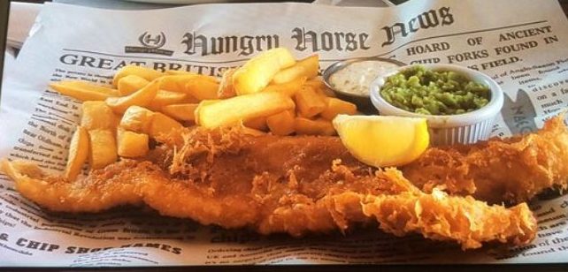  The haddock and chips from Hungry Horse is 1337 calories