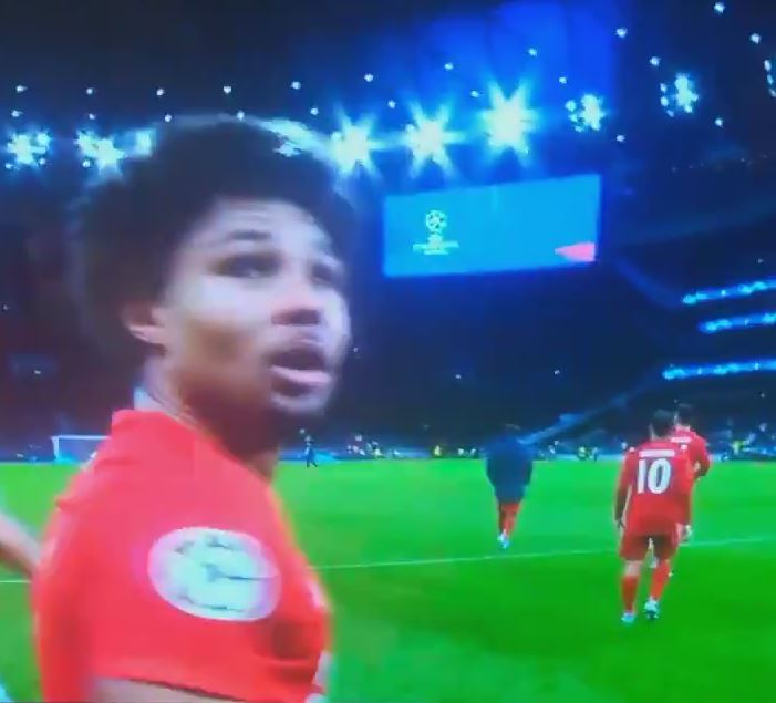 Martinez booted the ball into the crowd to leave Gnabry shocked