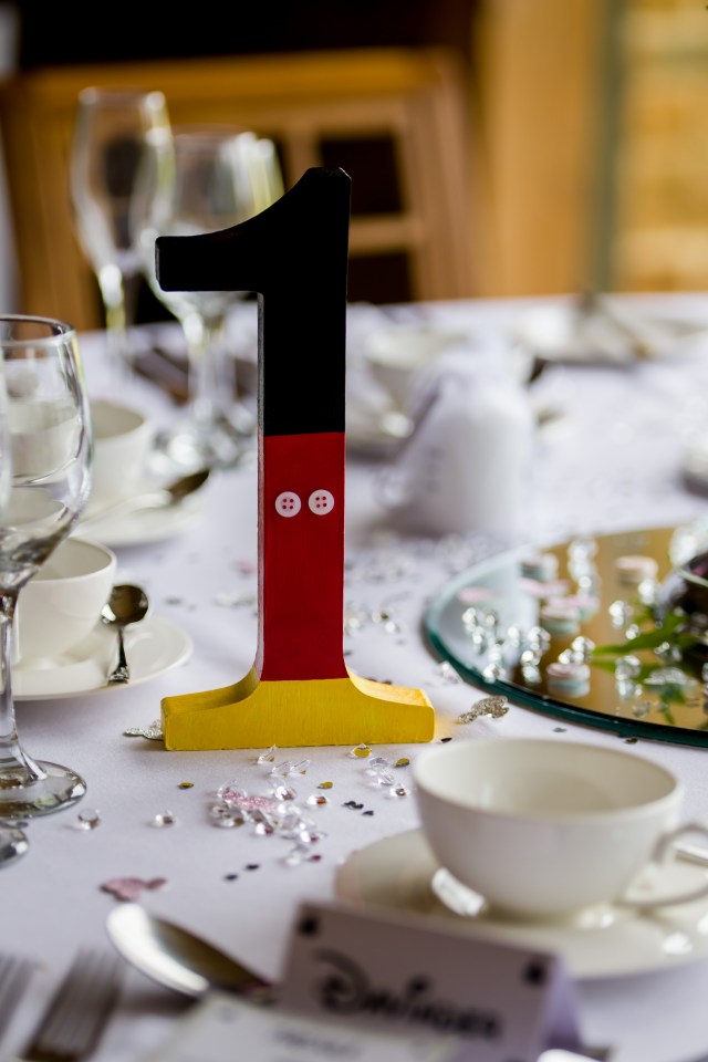  The table numbers were decorated on different characters