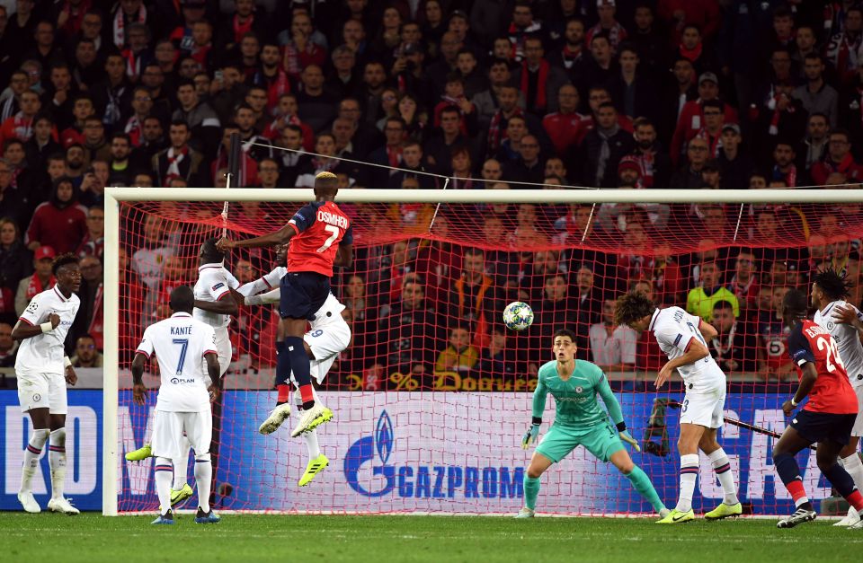  Victor Osimhen powered in a header to give Lille an equaliser before half-time