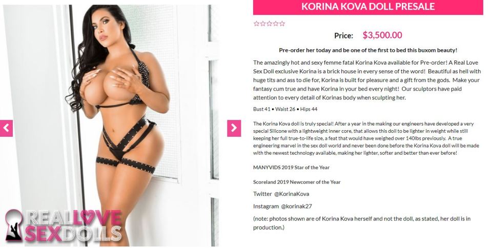  The doll version of Korina will set fans back $3.5K