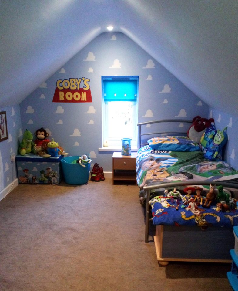  Spending just £100 she has turned Colby's room into every Pixar fan's dream