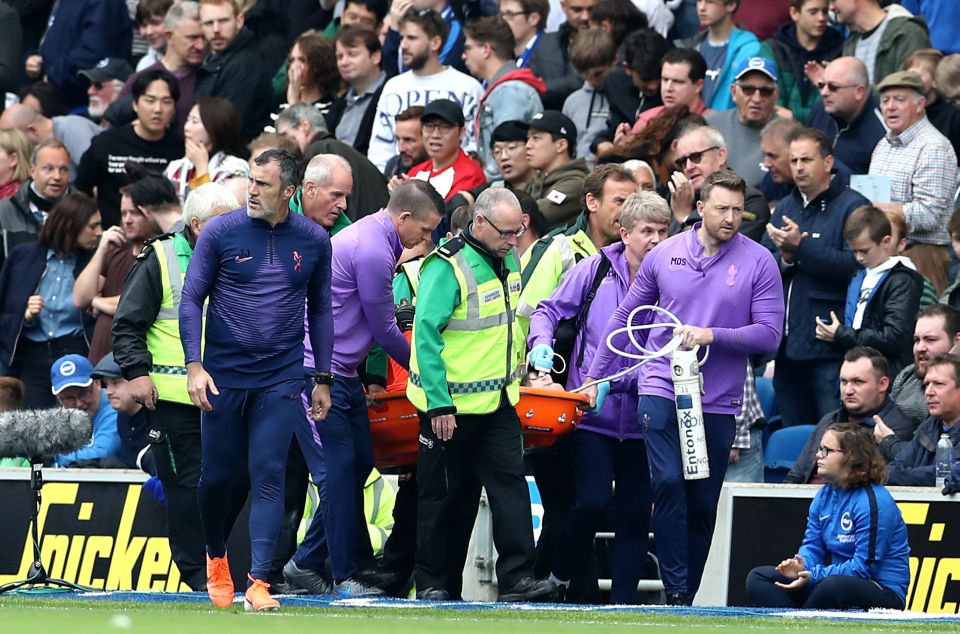  Lloris was eventually carried away on a stretcher having been given gas and oxygen in an attempt to dull the pain