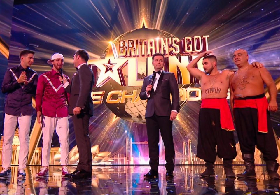  Twist and Pulse on the stage in last night's show with Ant, Dec and Stavros Flatley