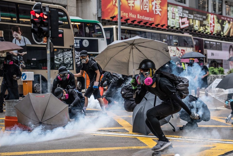  Hong Kong saw another weekend of violence between protesters and cops