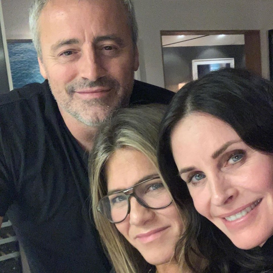  Courteney shared a snap from her night in with Jen and Matt