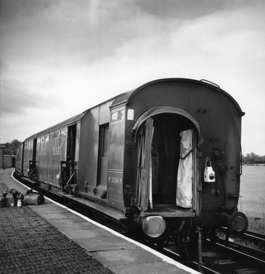  The uncoupled train coaches at Cheddington Station after the Great Train Robbery