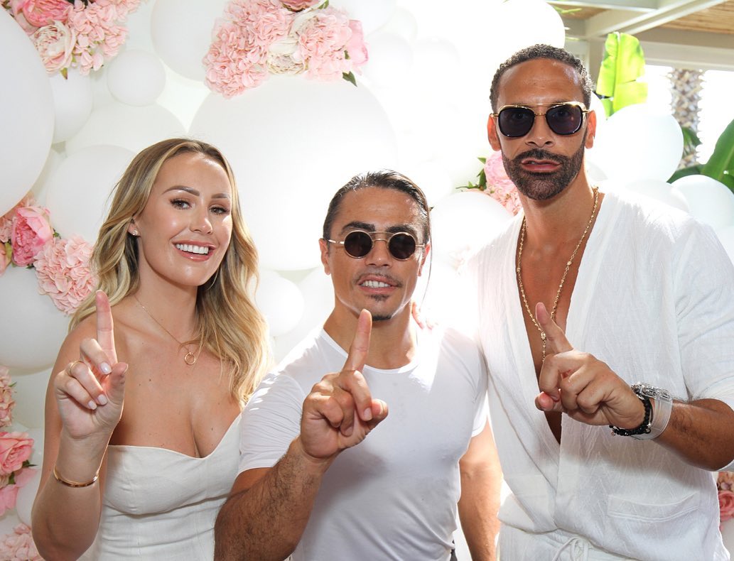 Salt Bae with Kate Wright (left) and Rio Ferdinand during their wedding in 2019