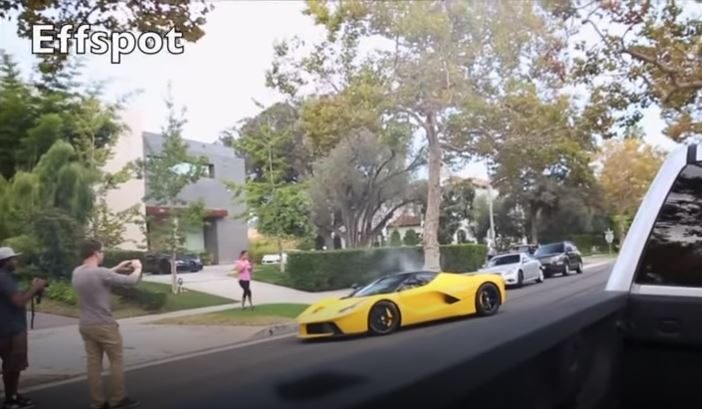  His luxury Ferrari was filmed racing a Porsche through Beverly Hills - but he said he wasn't driving it