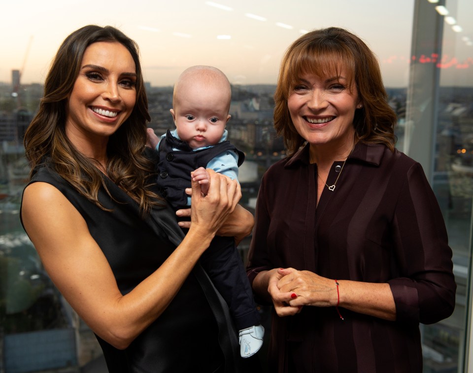  Christine Lampard and Lorraine Kelly with baby Jaxson, who was born with spina bifida