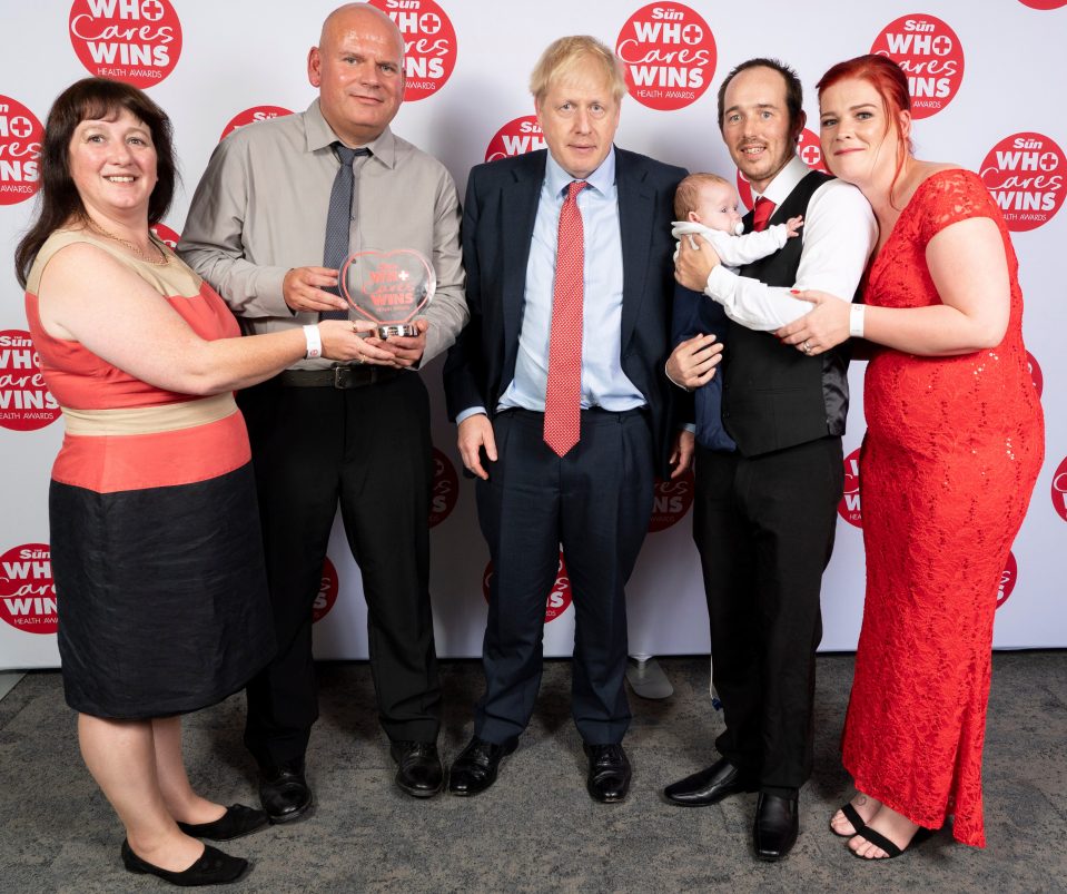  The Prime Minister presented the award to porters Nick Evans and Ruth Lowe - after Logan's parents Sarah and Mike nominated them