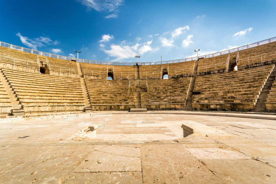  It was unearthed in the '50s at the ruins of a theatre in Caesarea Maritima, an ancient Israeli city