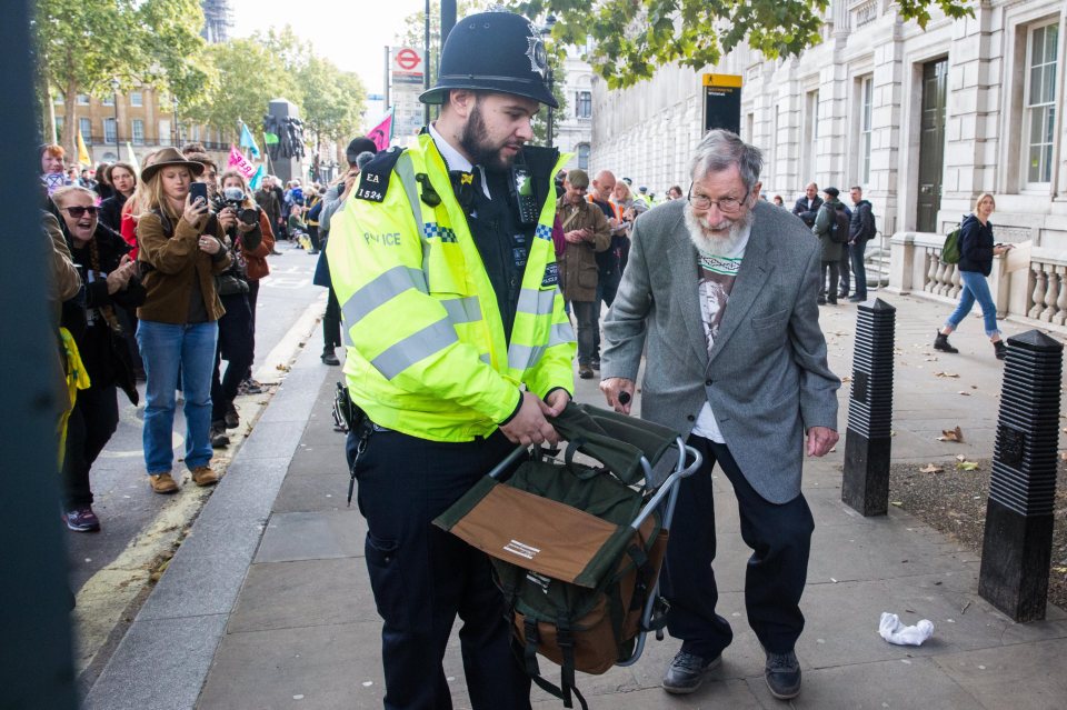  John Lynes, 91, was arrested during yesterday's protests