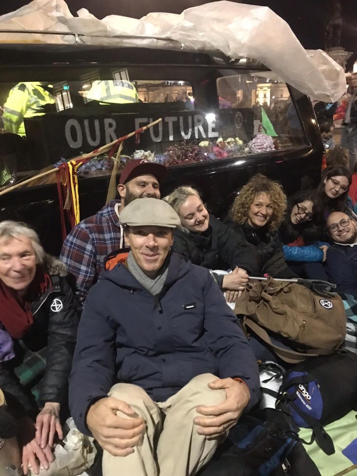  Benedict Cumberbatch on the Extinction Rebellion frontline this week