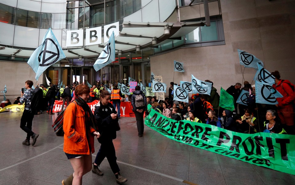  Protesters took their fight to the BBC - claiming there isn't enough coverage on their activism