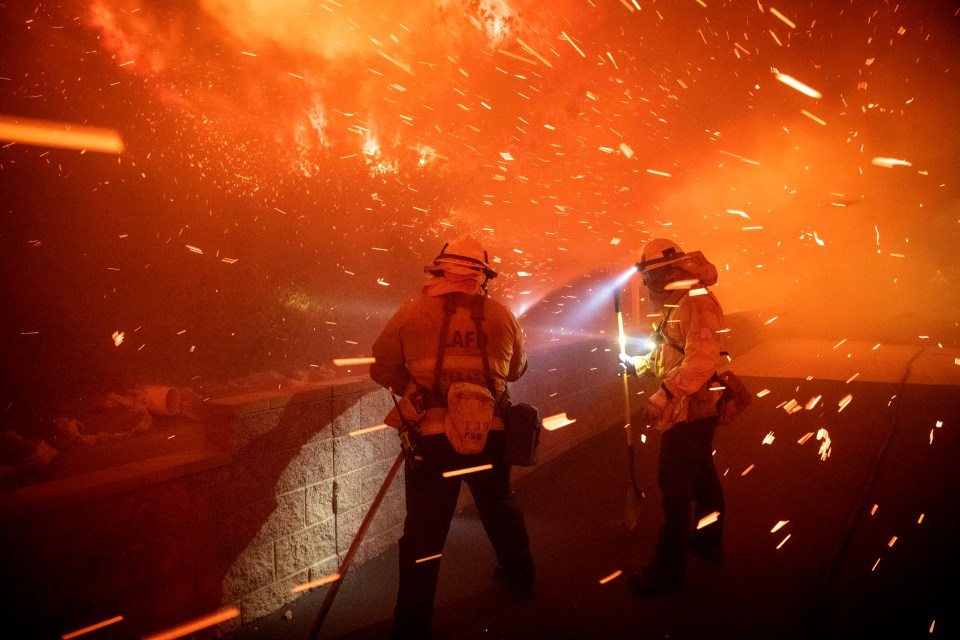 Firemen are working tirelessly to tackle the blaze