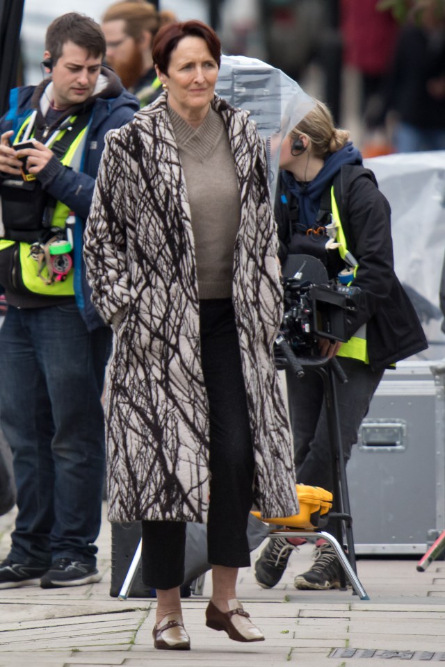  Actress Fiona Shaw was spotted filming