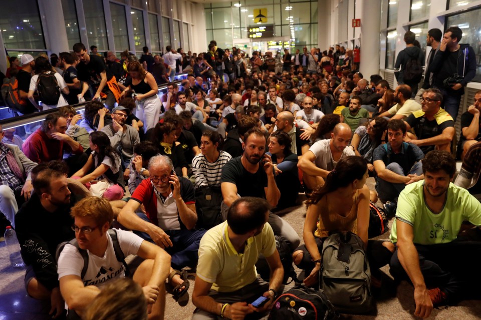  Thousand of people attend at Barcelona-El Prat international airport to join the rally