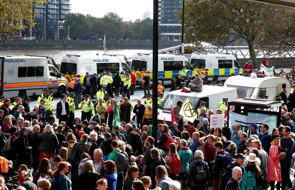  Extinction Rebellion activists continued with their protest on Tuesday - despite a London-wide ban now in place