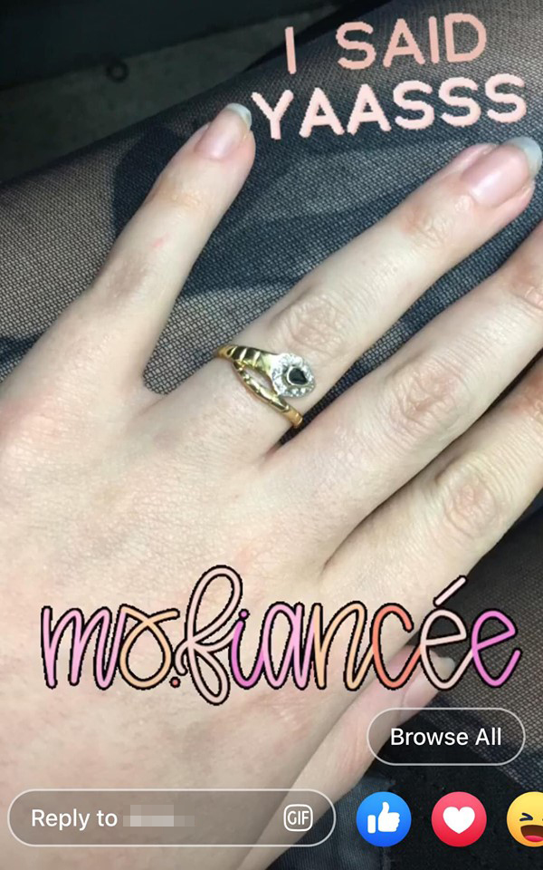 The woman’s unusual snake ring has been picked apart by wedding shamers online