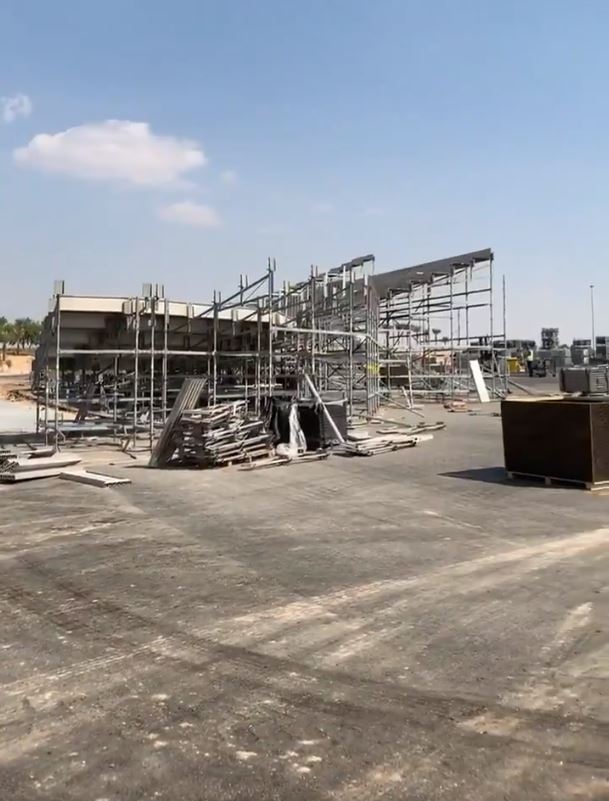  Only one small temporary stand is in place at what is planned to be a 15,000-seater arena in Diriyah