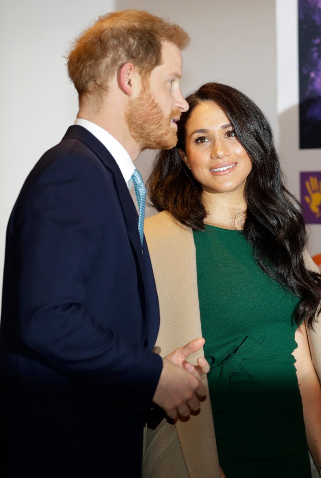  Meghan rewore her £462 engagement video dress with an old favourite coat slung over her shoulders