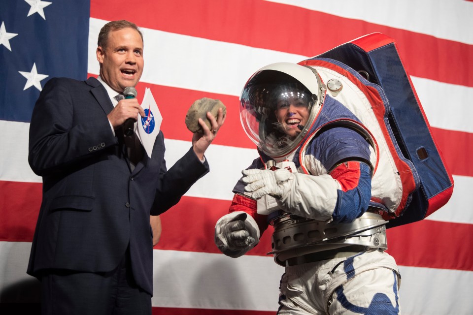  Nasa boss Jim Bridenstine (left) was at the press conference