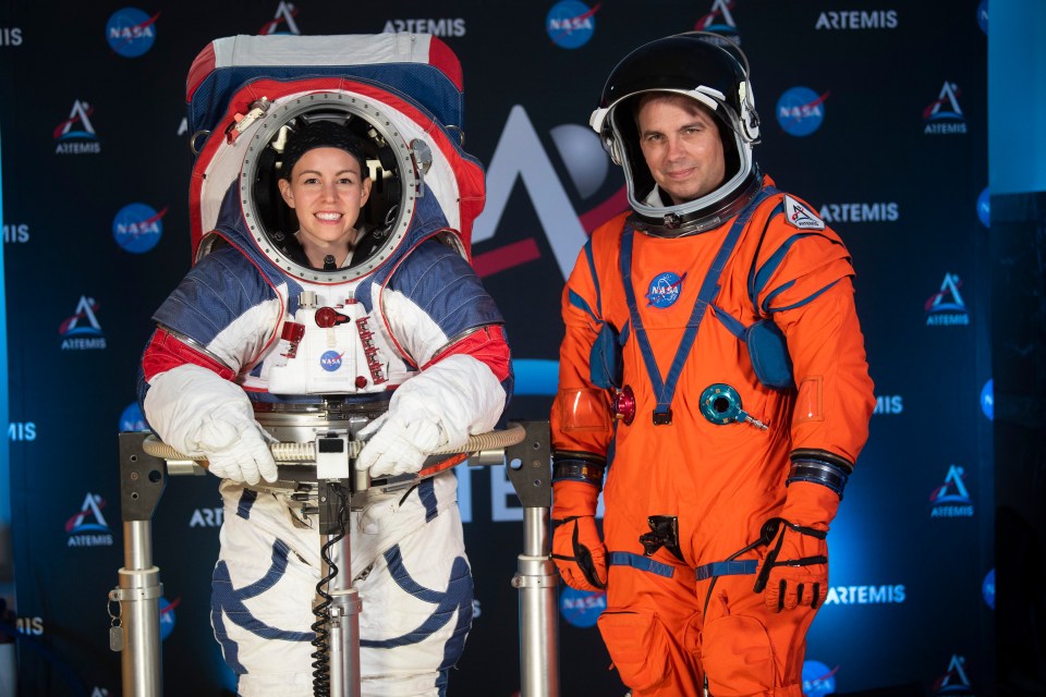  Nasa unveiled two new spacesuits designed for moonwalking this week. The suits were unveiled as Nasa plans to land astronauts on the moon once more in 2024