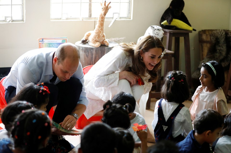 Kate and Wills chat with pupils at the SOS Children’s village