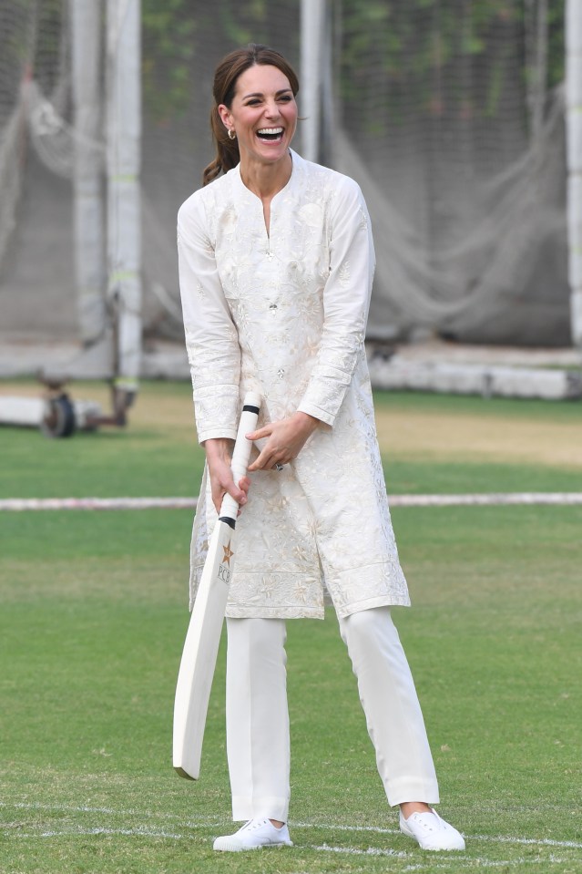 Kate was spotted trying out her cricket skills at the National Cricket Academy