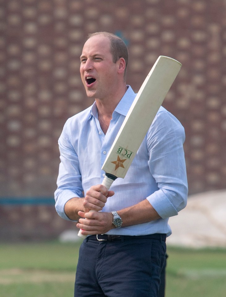  William looked delighted as he smashed one ball for six