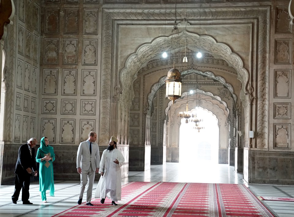 The Duke and Duchess were given an guided tour of the historic mosque