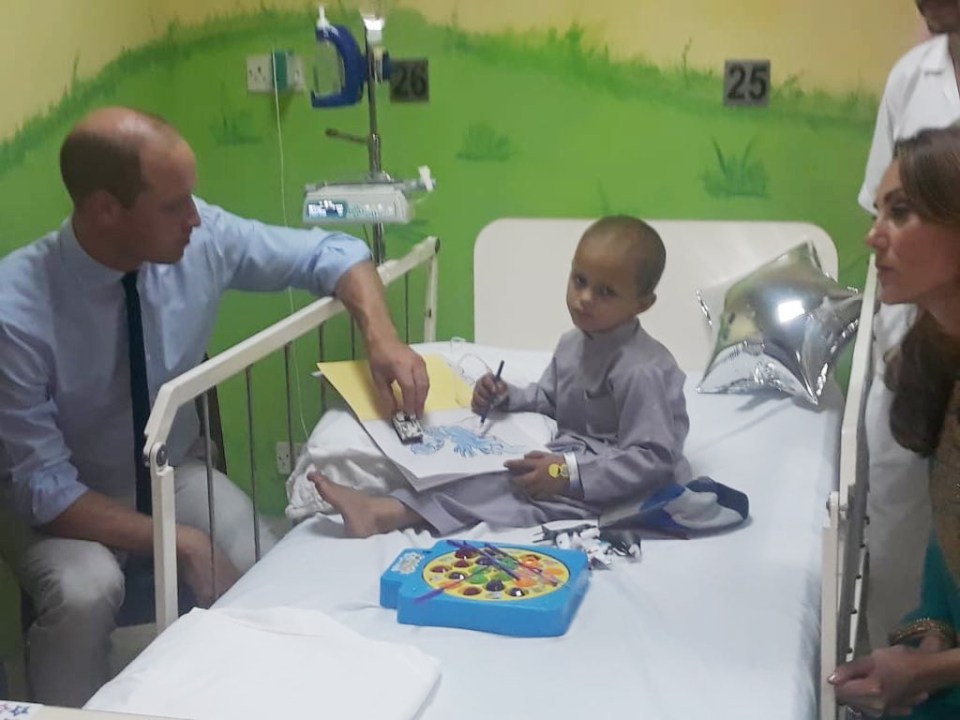 The royals met a number of patients on the children’s ward of the hospital