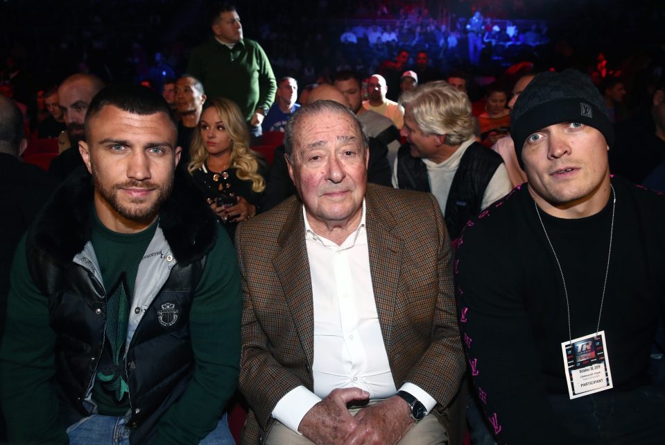  Usyk was ringside in Philadelphia with Vasily Lomachenko and promoter Bob Arum