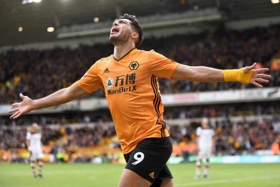 Raul Jiminez celebrates as he finally beats the VAR check to level against Southampton