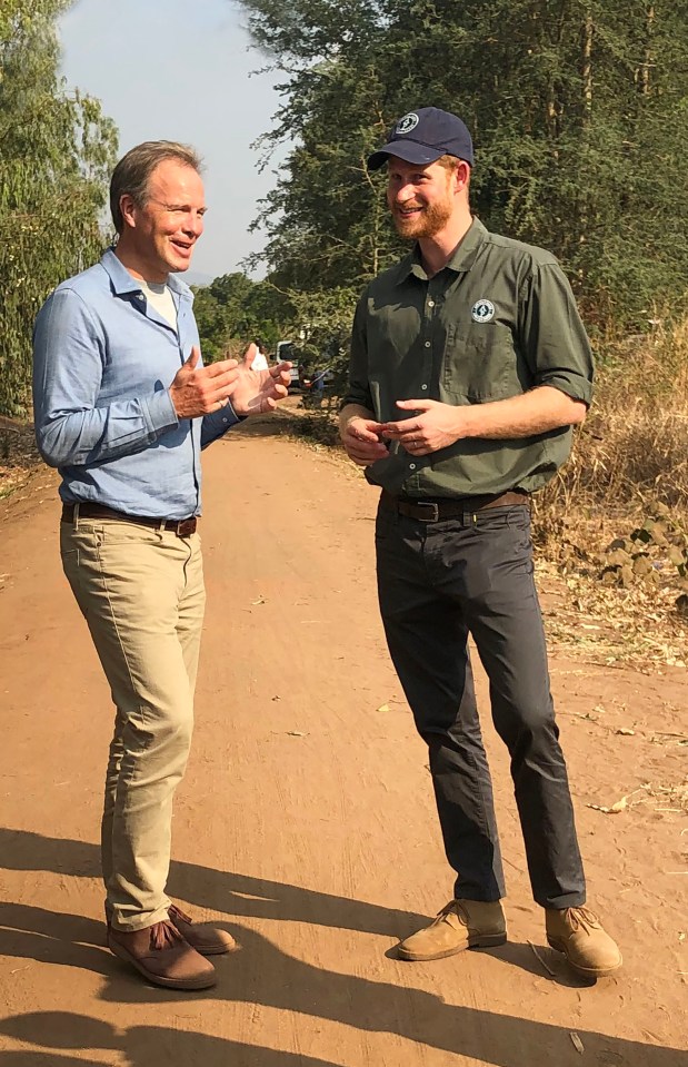  Prince Harry chatting to ITV's Tom Bradby while in Africa