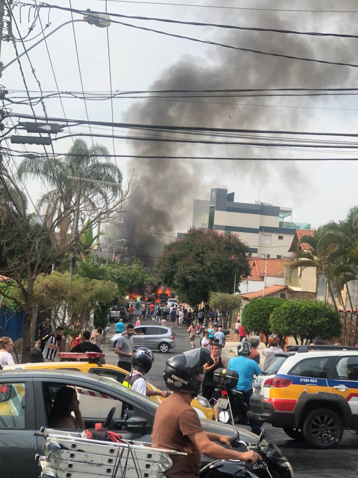  Marina Marques, who took this photo showing plumes of smoke, tweeted that 'another plane has crashed... very sad'