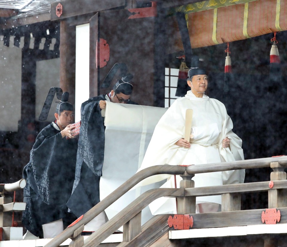 Japanese Emperor Naruhito at the celebrations, for which Japan declared a national holiday