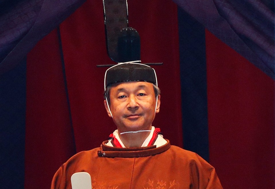 Japan’s Emperor Naruhito makes his appearance during a ceremony to proclaim his enthronement