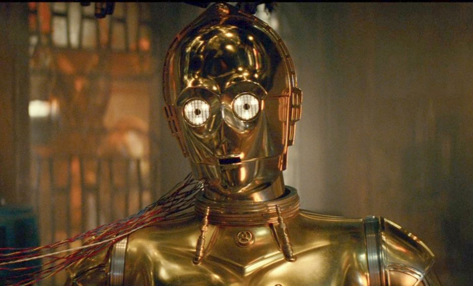  C-3PO says in the trailer: 'Taking one last look... at my friends'