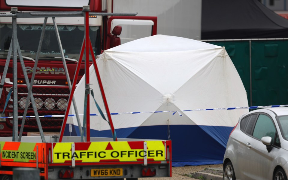  A forensic tent at the scene in Grays today