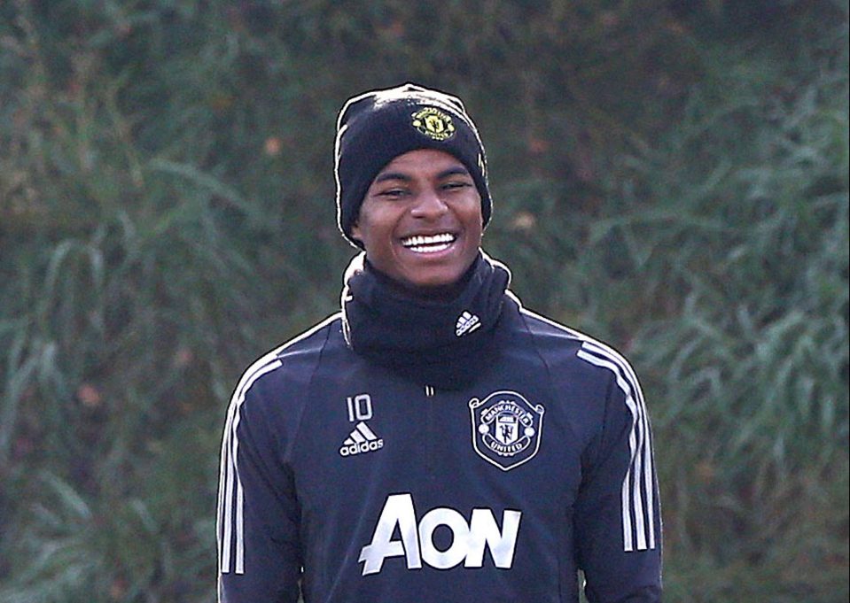  Marcus Rashford was in high spirits after scoring on the weekend