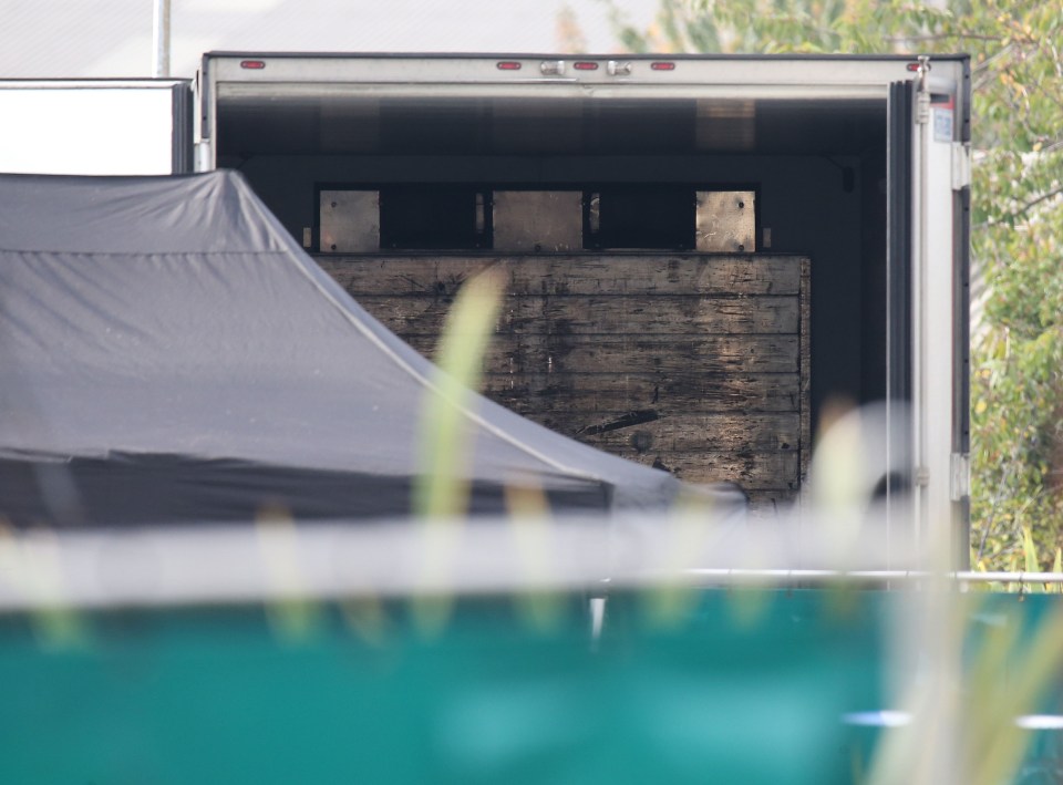  The inside of the lorry where the 39 bodies were found in Essex