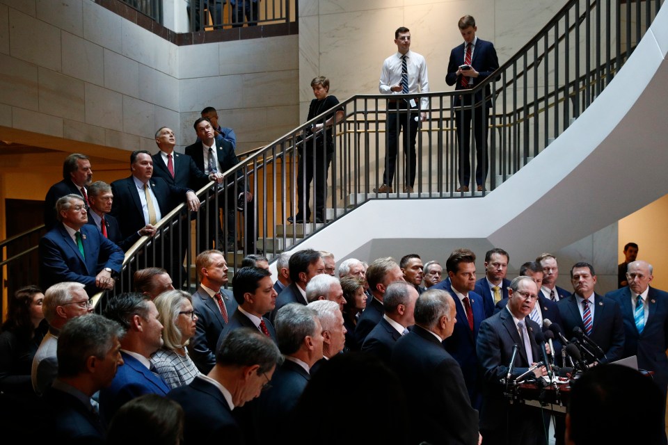  Led by Florida Representative Matt Gaetz the large group were angered by a 'lack of transparency'