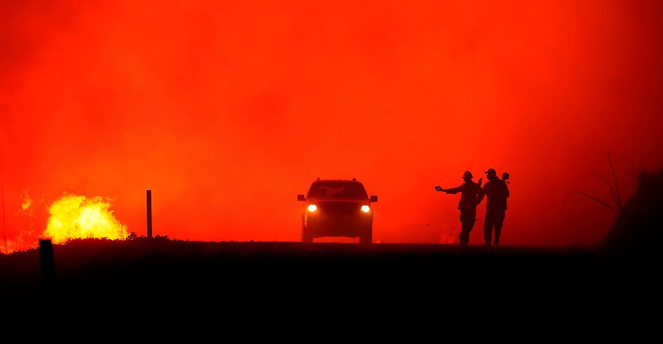  Photographers trying to snap the blaze run as it burns towards Geysers Road