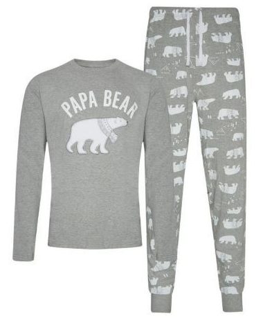  The Papa Bear PJs have a matching long sleeved t-shirt and fitted tracksuits