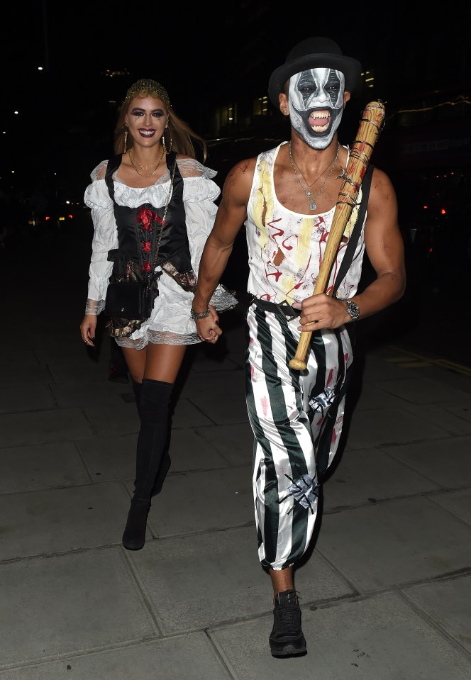  Wes Nelson, with fellow Love Islander Arabella Chi at the same bash as Lottie, went full-on scary with snarling mask