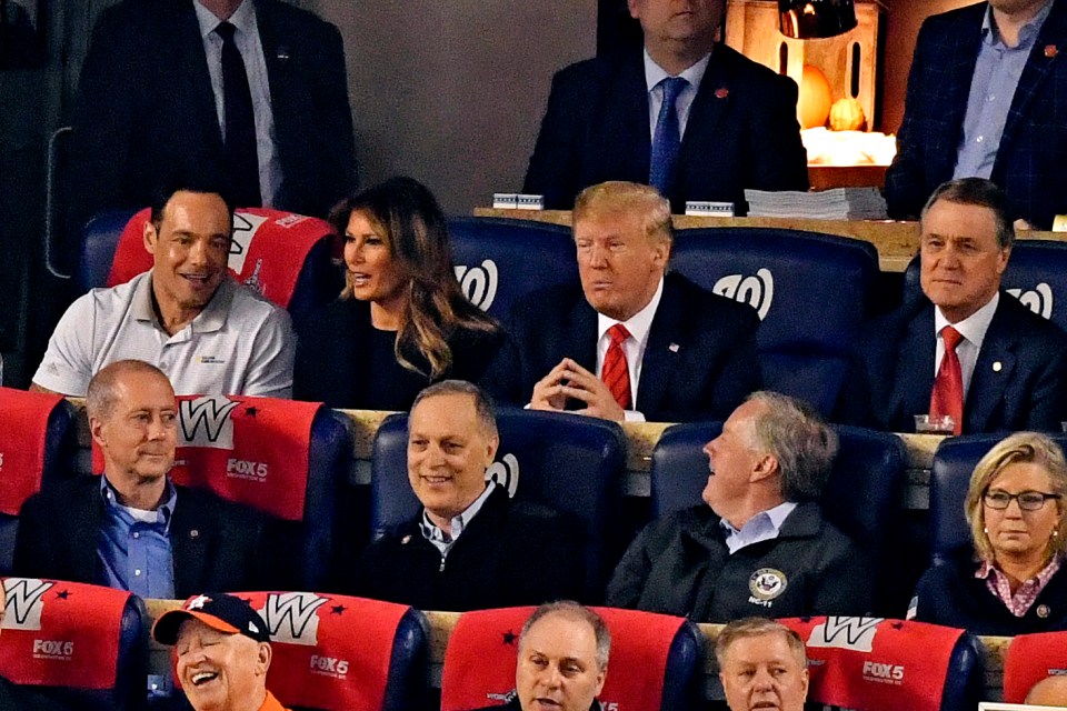  Donald Trump and his wife Melania watched the World Series game from the stands on Sunday