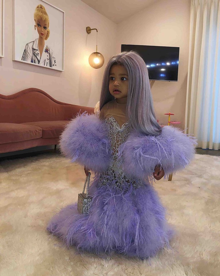 Kylie Jenner dressed little Stormi in her iconic Met Gala look with a grey Halloween wig