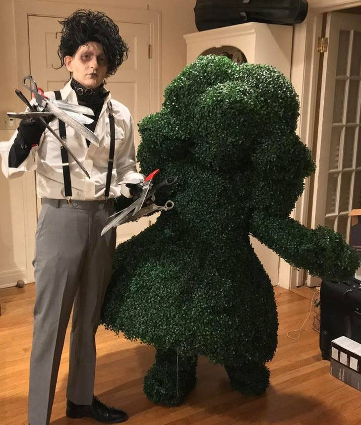  When your partner's going as Edward Scissorhands, the answer for you is obvious: go as a shrub